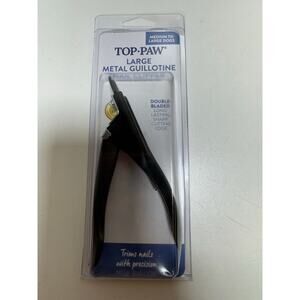 Top Paw Double Laded Long Lasting Sharp Metal Guillotine Nail Clipper Large